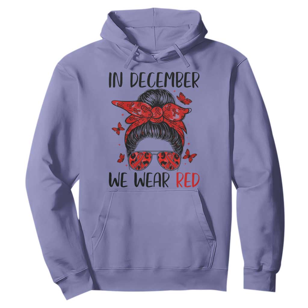 In December We Wear Red Hoodie HIV Awareness Empowered Woman Gift TS12 Violet Print Your Wear