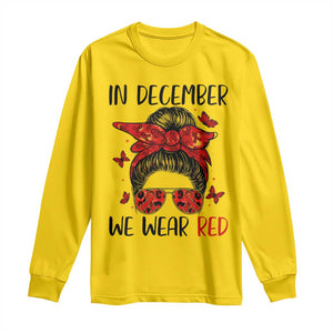 In December We Wear Red Long Sleeve Shirt HIV Awareness Empowered Woman Gift TS12 Daisy Print Your Wear