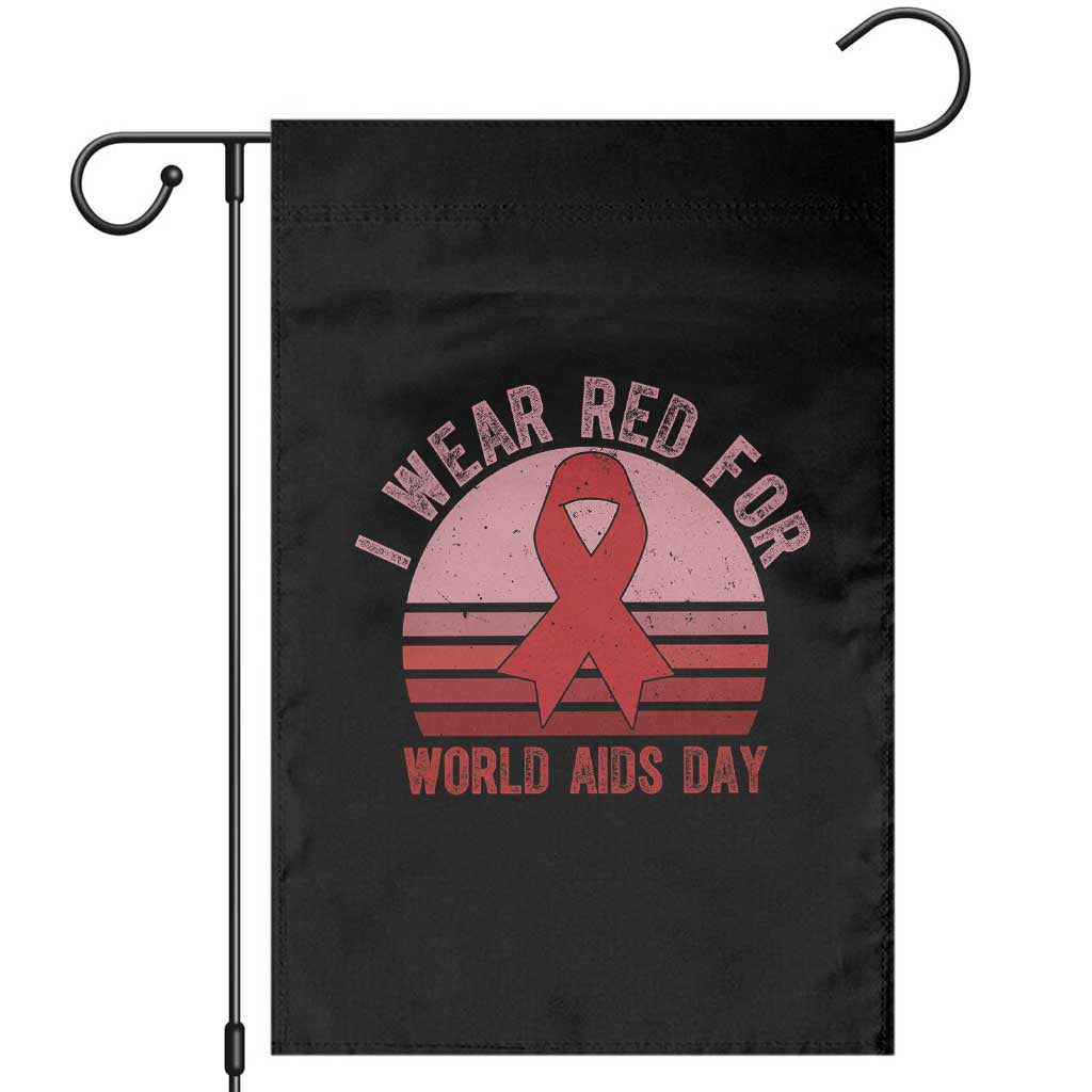 I Wear Red For World Aids Day Garden Flag HIV Awareness Gift TS12 Black Print Your Wear