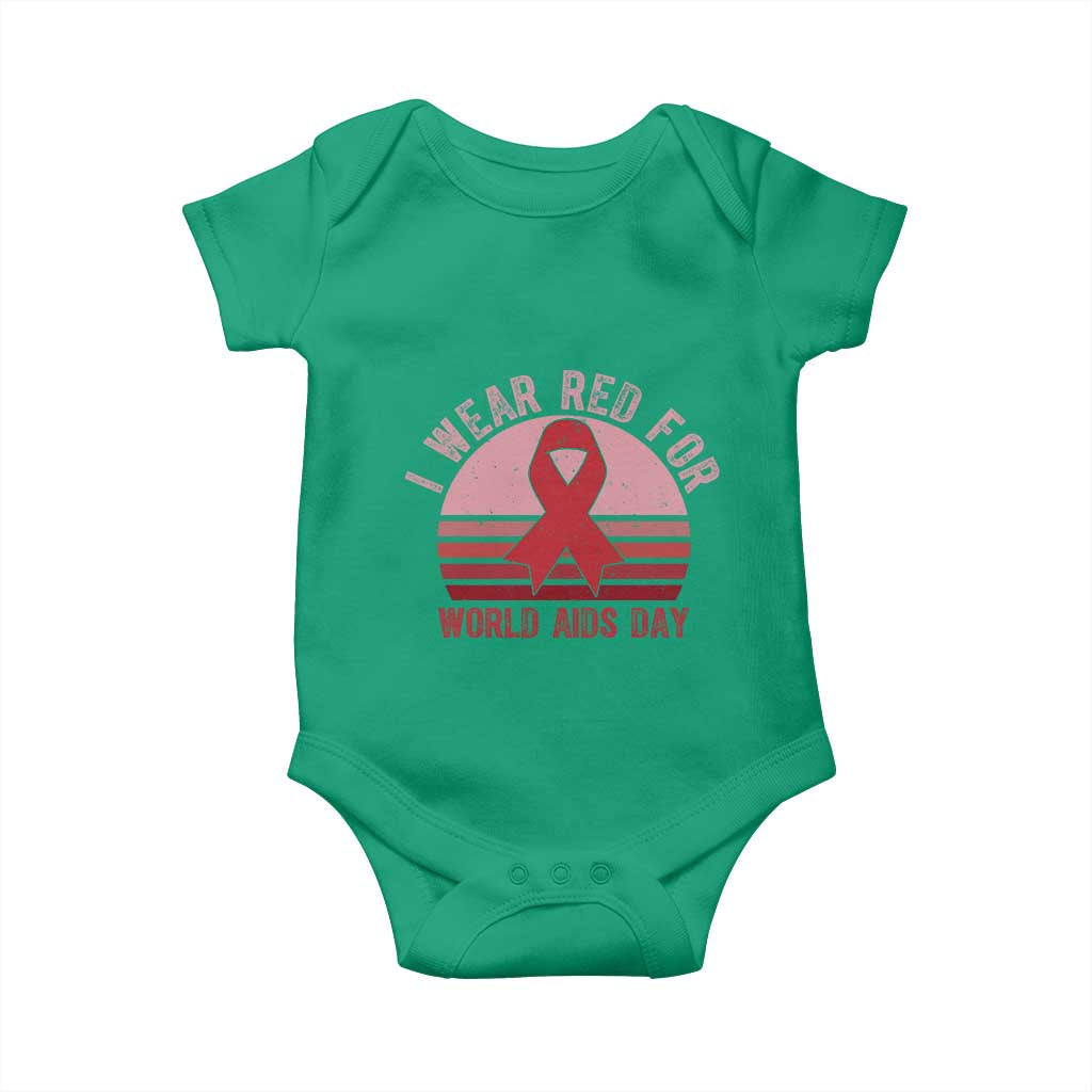 I Wear Red For World Aids Day Baby Onesie HIV Awareness Gift TS12 Irish Green Print Your Wear