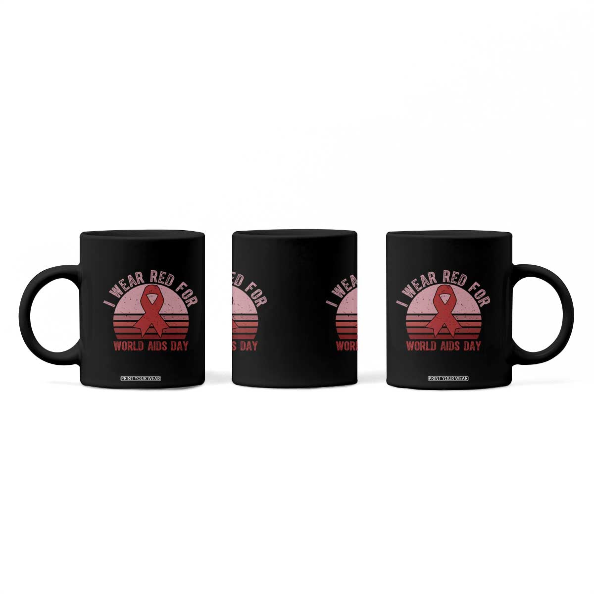 I Wear Red For World Aids Day Coffee Mug HIV Awareness Gift TS12 Print Your Wear