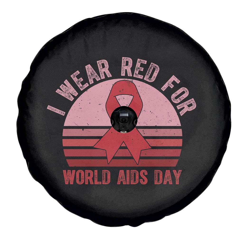 I Wear Red For World Aids Day Spare Tire Cover HIV Awareness Gift TS12 Print Your Wear