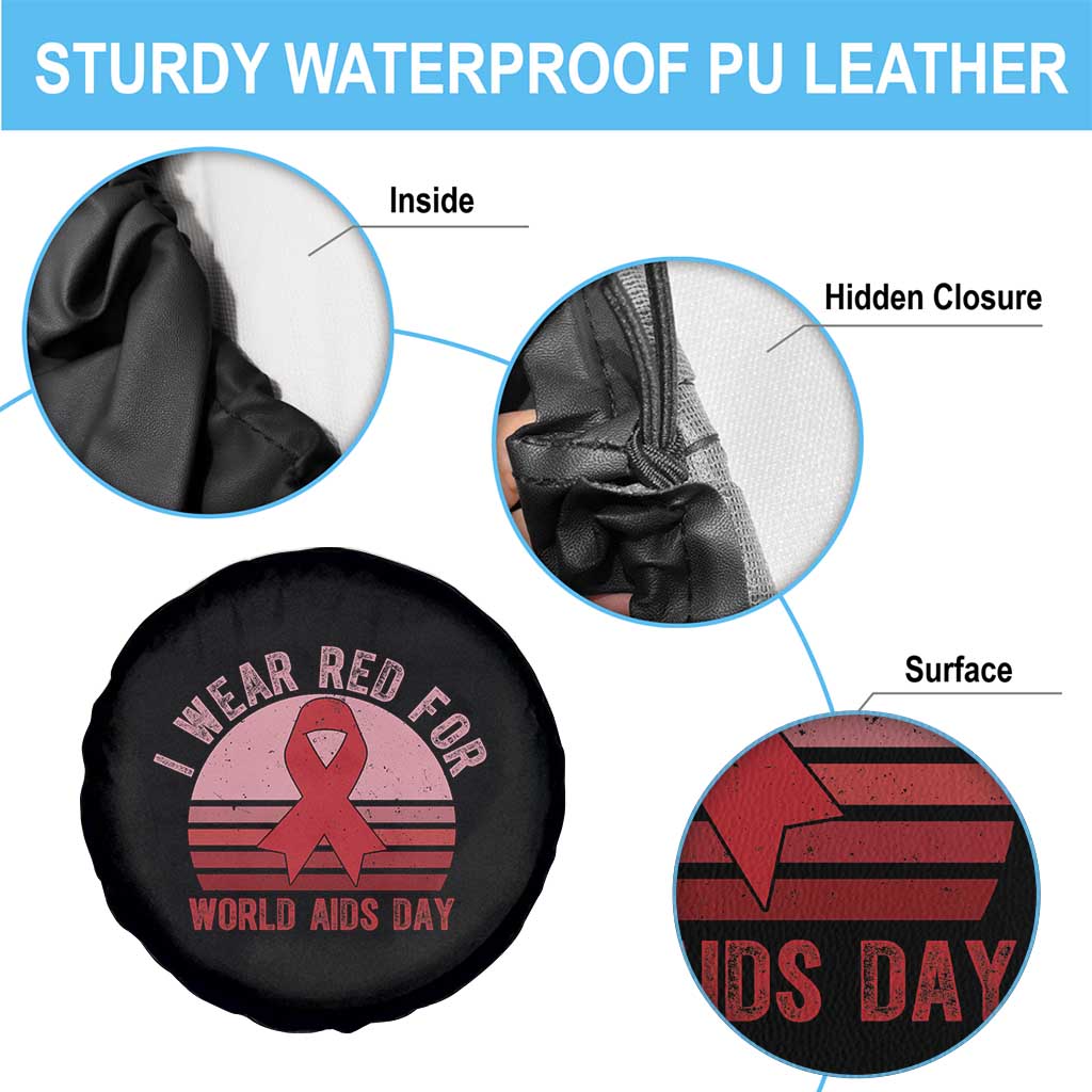 I Wear Red For World Aids Day Spare Tire Cover HIV Awareness Gift TS12 Print Your Wear