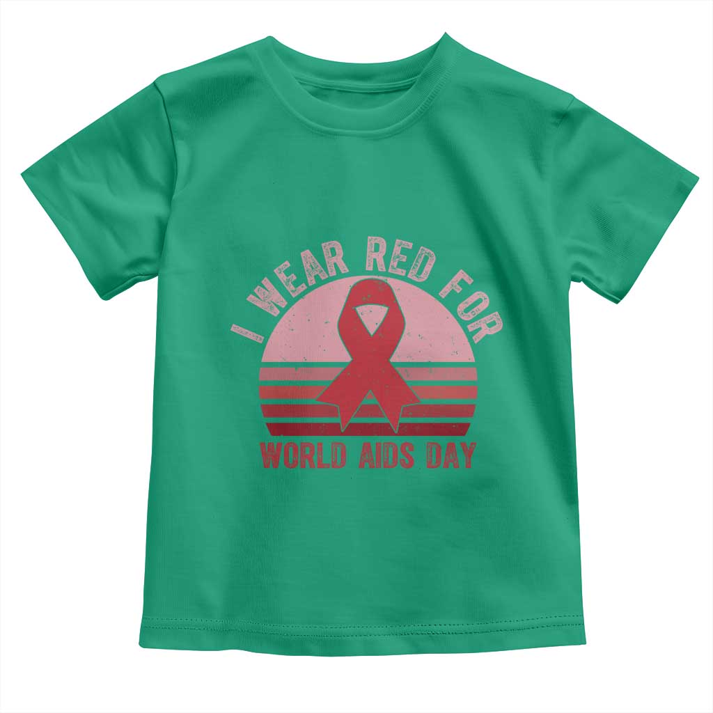 I Wear Red For World Aids Day Toddler T Shirt HIV Awareness Gift TS12 Irish Green Print Your Wear