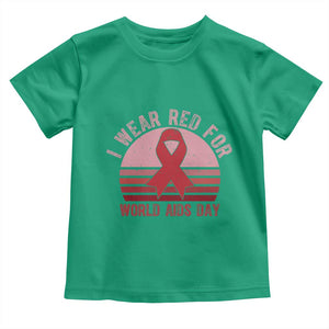 I Wear Red For World Aids Day Toddler T Shirt HIV Awareness Gift TS12 Irish Green Print Your Wear