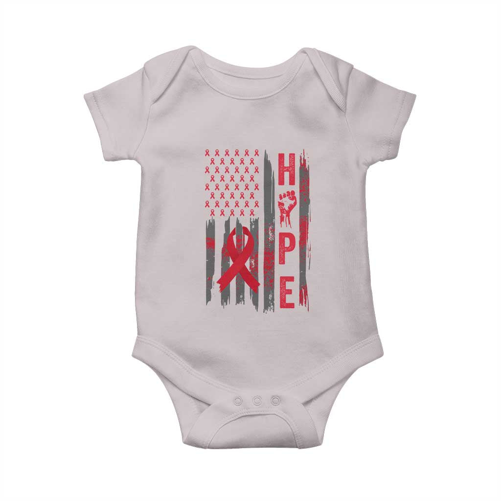 American Flag Hope HIV Awareness Baby Onesie World AIDS Day Gift TS12 Ice Gray Print Your Wear
