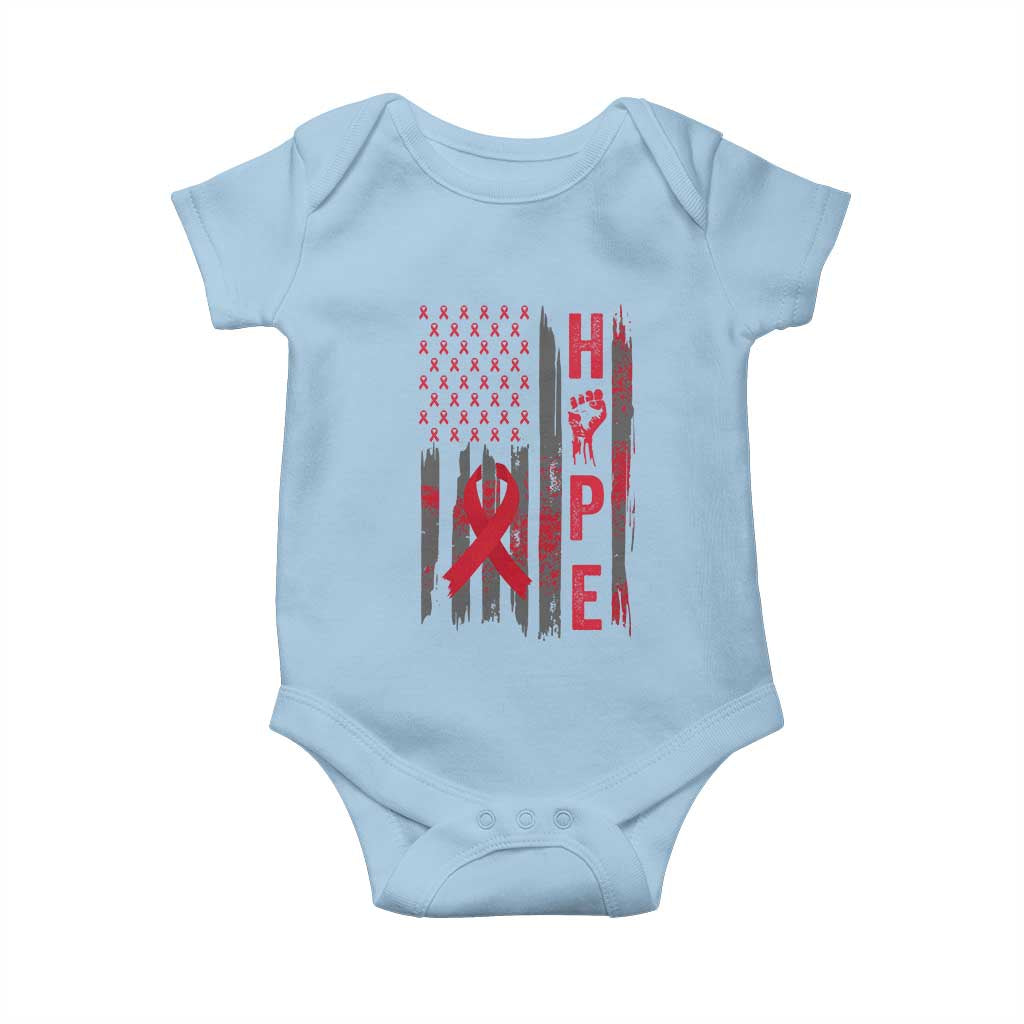 American Flag Hope HIV Awareness Baby Onesie World AIDS Day Gift TS12 Light Blue Print Your Wear