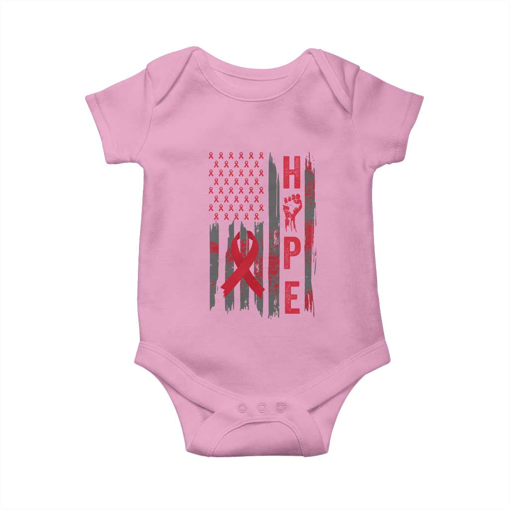 American Flag Hope HIV Awareness Baby Onesie World AIDS Day Gift TS12 Light Pink Print Your Wear