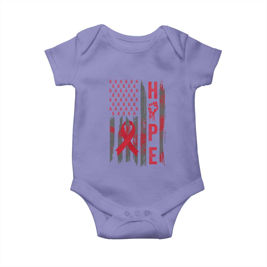 American Flag Hope HIV Awareness Baby Onesie World AIDS Day Gift TS12 Violet Print Your Wear