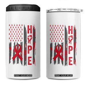 American Flag Hope HIV Awareness 4 in 1 Can Cooler Tumbler World AIDS Day Gift TS12 One Size: 16 oz White Print Your Wear