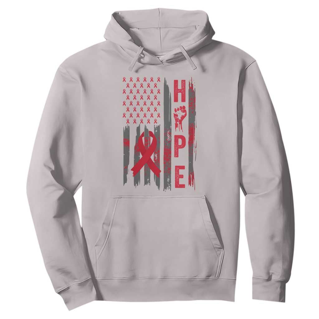 American Flag Hope HIV Awareness Hoodie World AIDS Day Gift TS12 Ice Gray Print Your Wear