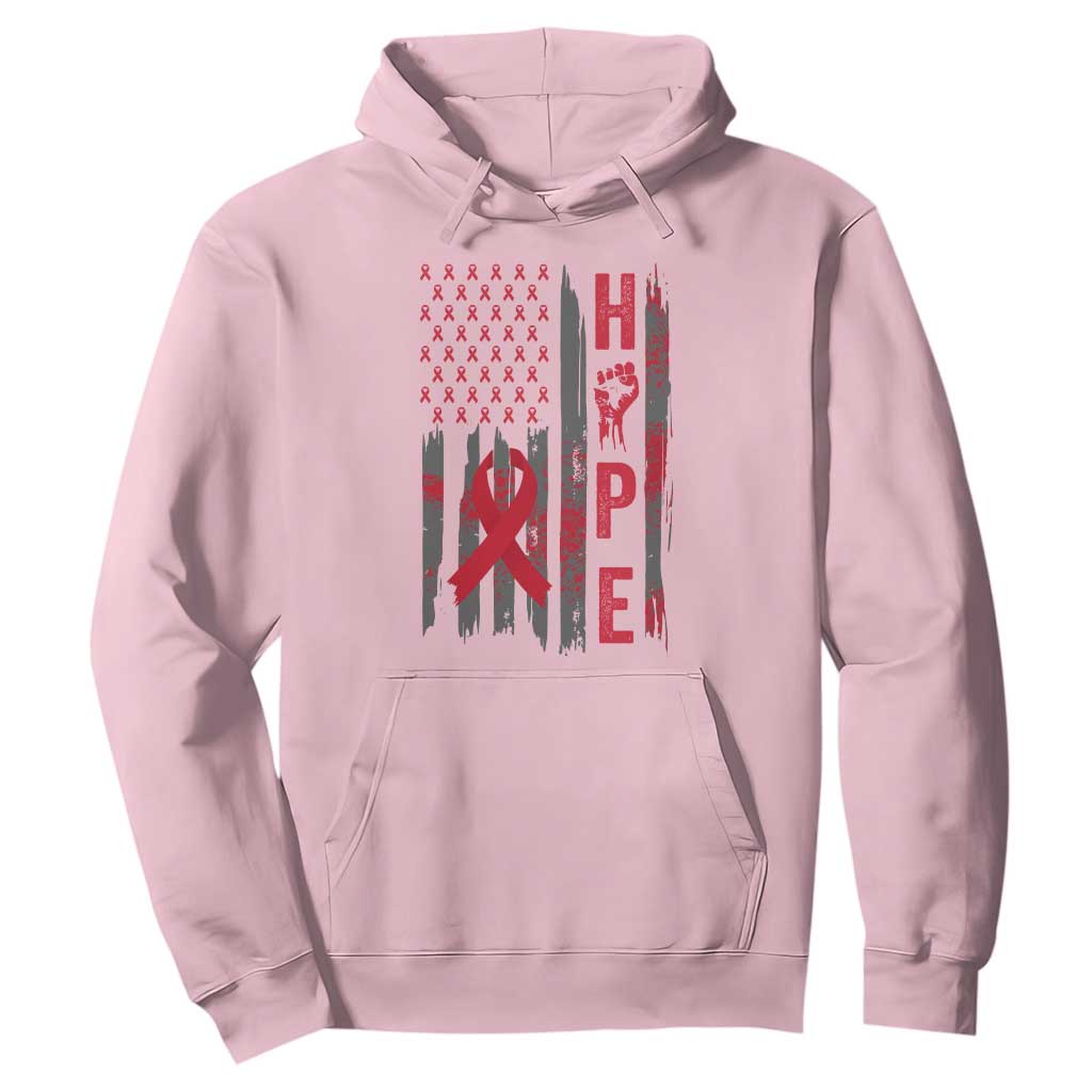 American Flag Hope HIV Awareness Hoodie World AIDS Day Gift TS12 Light Pink Print Your Wear