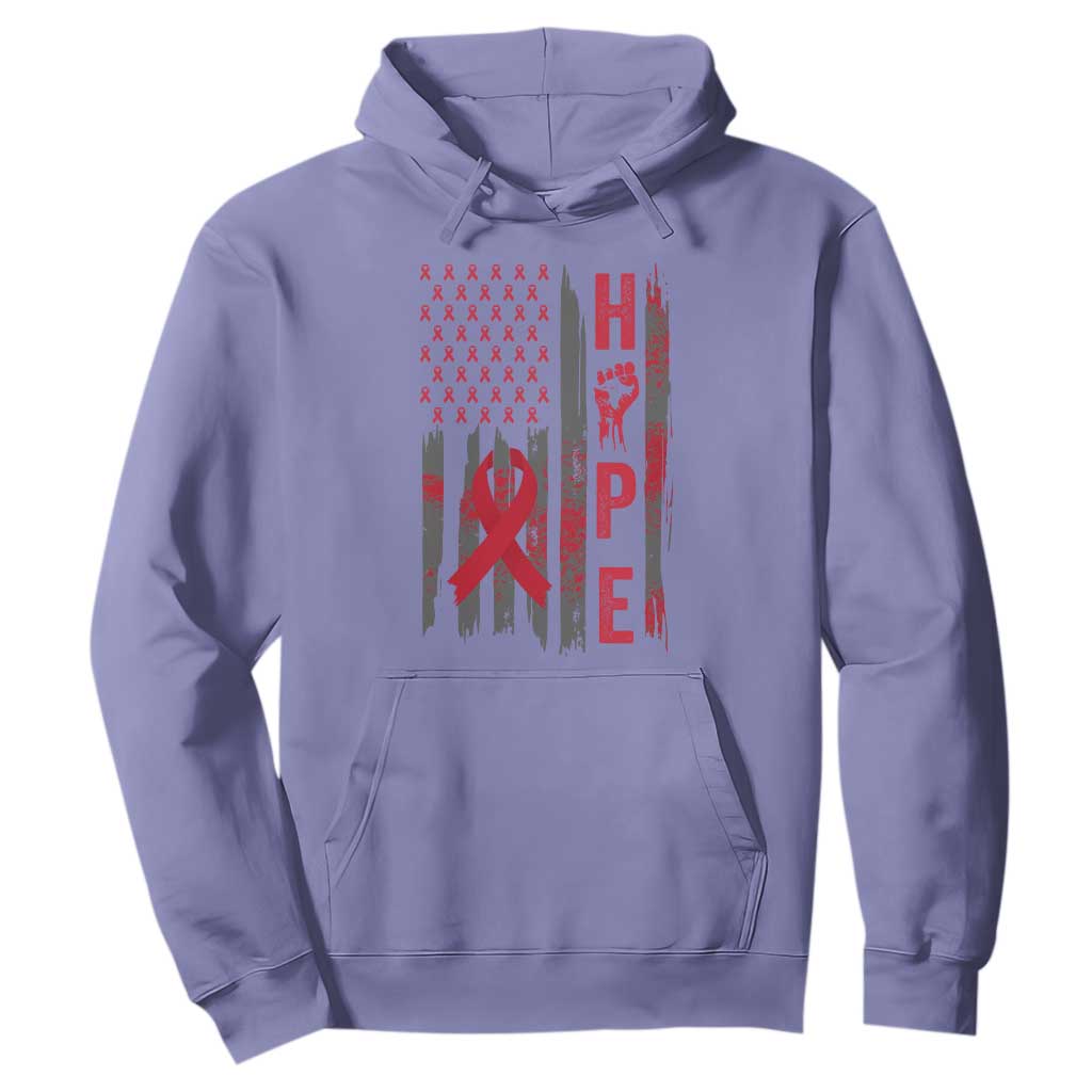 American Flag Hope HIV Awareness Hoodie World AIDS Day Gift TS12 Violet Print Your Wear