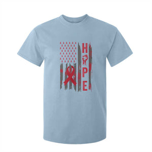 American Flag Hope HIV Awareness T Shirt For Kid World AIDS Day Gift TS12 Light Blue Print Your Wear