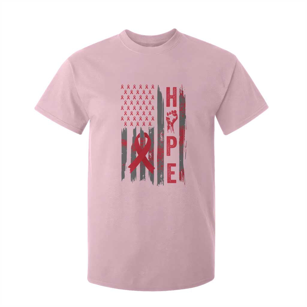 American Flag Hope HIV Awareness T Shirt For Kid World AIDS Day Gift TS12 Light Pink Print Your Wear