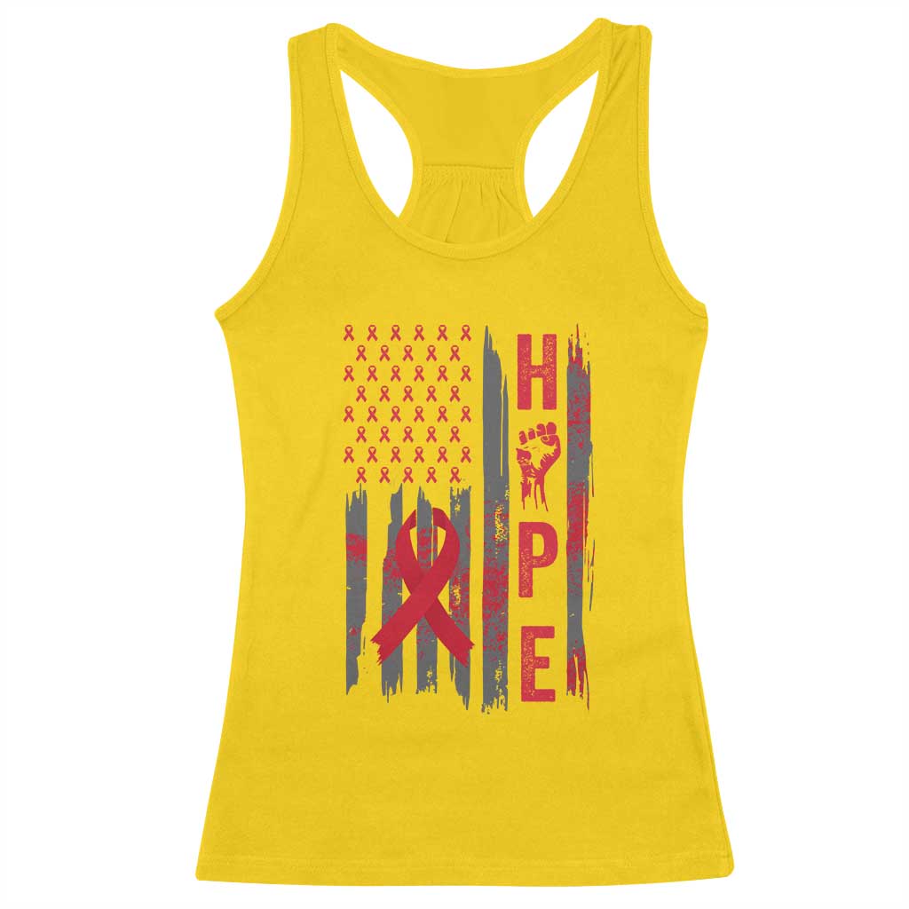 American Flag Hope HIV Awareness Racerback Tank Top World AIDS Day Gift - Print Your Wear