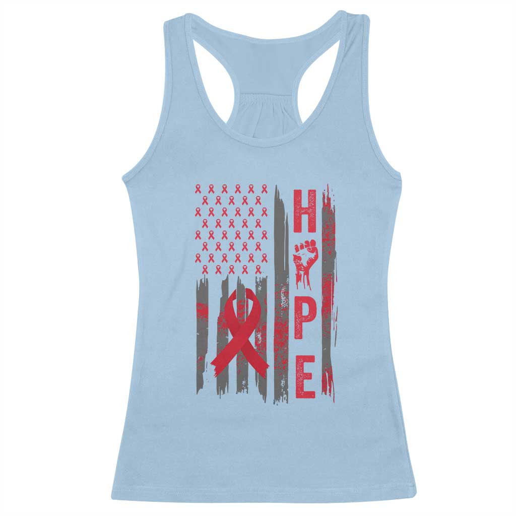 American Flag Hope HIV Awareness Racerback Tank Top World AIDS Day Gift - Print Your Wear