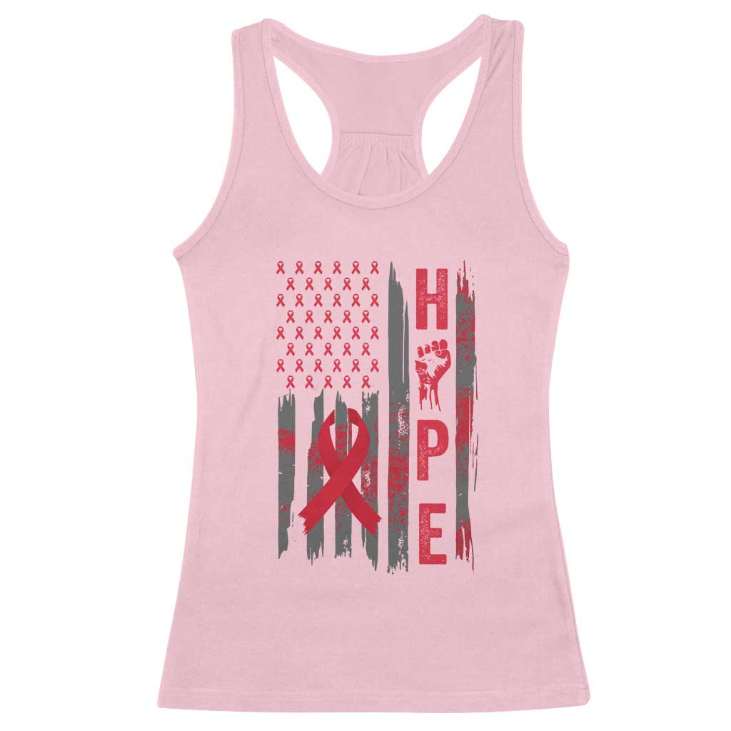 American Flag Hope HIV Awareness Racerback Tank Top World AIDS Day Gift - Print Your Wear