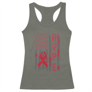 American Flag Hope HIV Awareness Racerback Tank Top World AIDS Day Gift TS12 Military Green Print Your Wear
