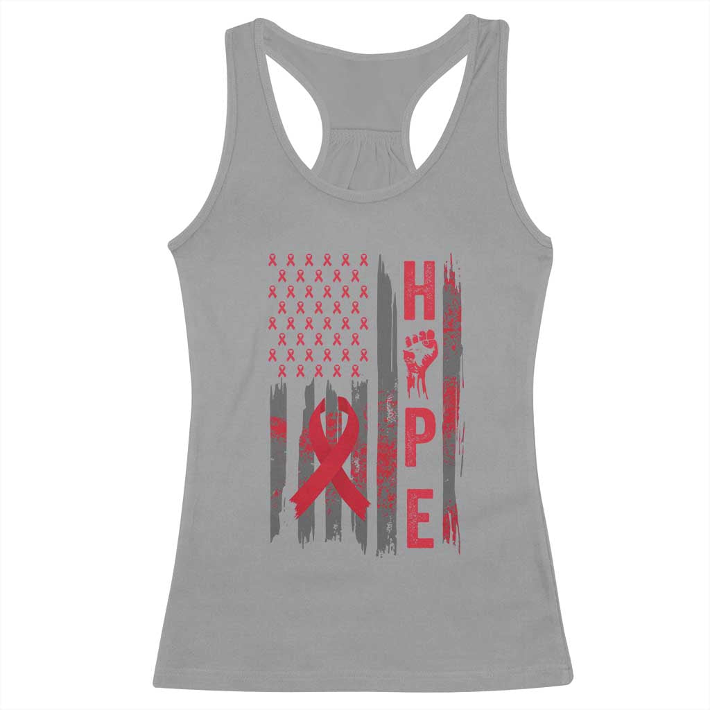 American Flag Hope HIV Awareness Racerback Tank Top World AIDS Day Gift TS12 Sport Gray Print Your Wear