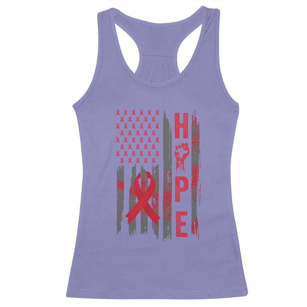 American Flag Hope HIV Awareness Racerback Tank Top World AIDS Day Gift - Print Your Wear