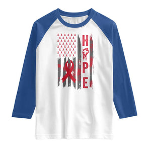 American Flag Hope HIV Awareness Raglan Shirt World AIDS Day Gift TS12 White Royal Print Your Wear