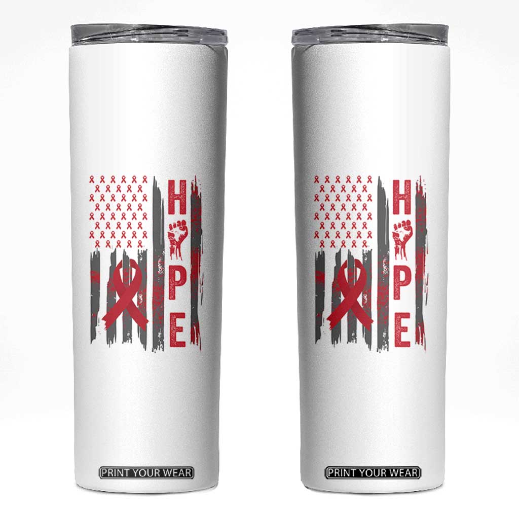 American Flag Hope HIV Awareness Skinny Tumbler World AIDS Day Gift TS12 White Print Your Wear