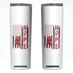 American Flag Hope HIV Awareness Skinny Tumbler World AIDS Day Gift TS12 White Print Your Wear