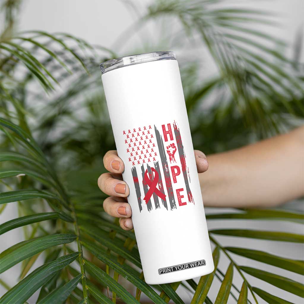 American Flag Hope HIV Awareness Skinny Tumbler World AIDS Day Gift TS12 Print Your Wear
