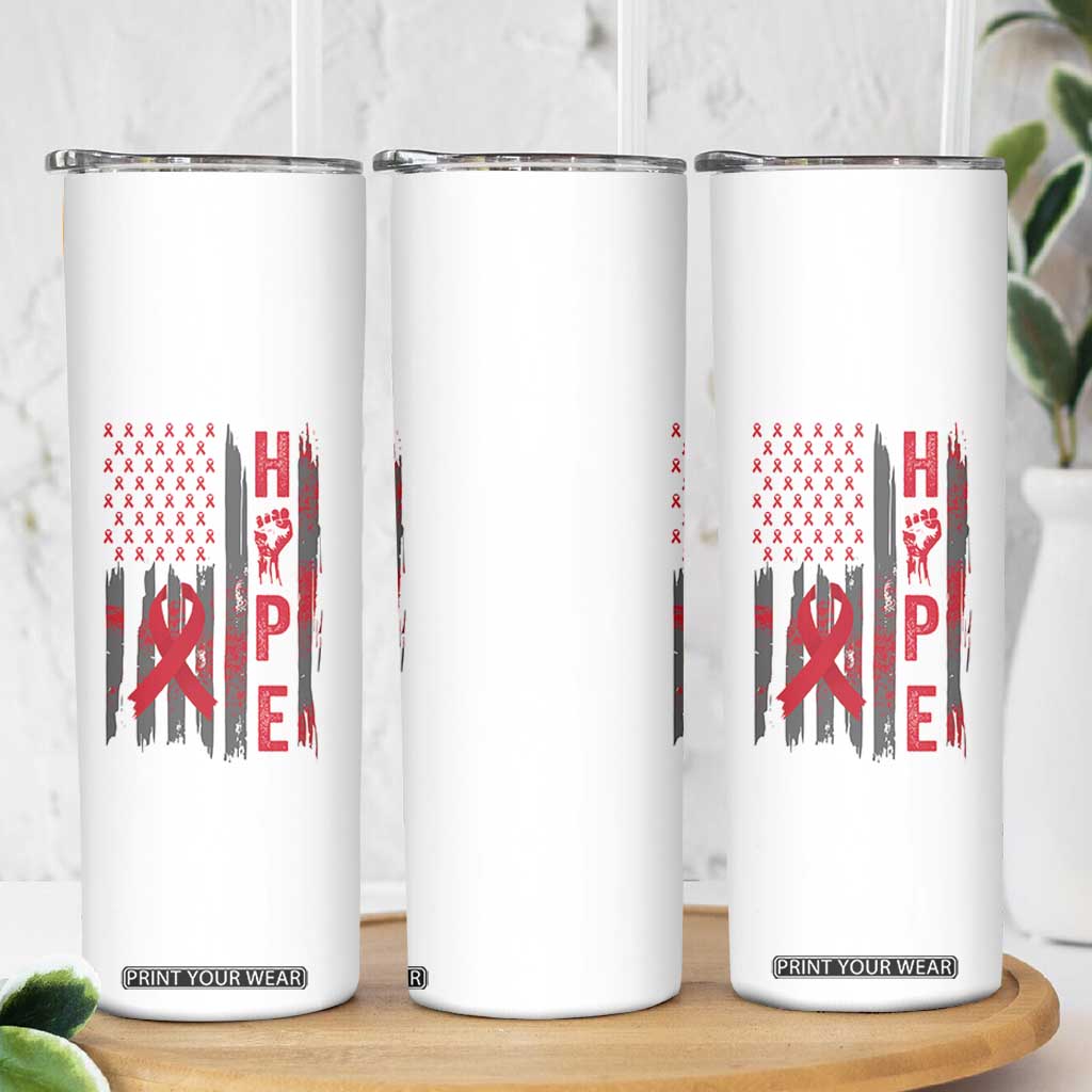 American Flag Hope HIV Awareness Skinny Tumbler World AIDS Day Gift TS12 Print Your Wear
