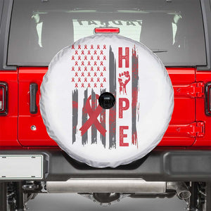 American Flag Hope HIV Awareness Spare Tire Cover World AIDS Day Gift TS12 White Print Your Wear