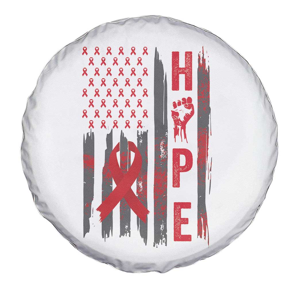 American Flag Hope HIV Awareness Spare Tire Cover World AIDS Day Gift TS12 Print Your Wear