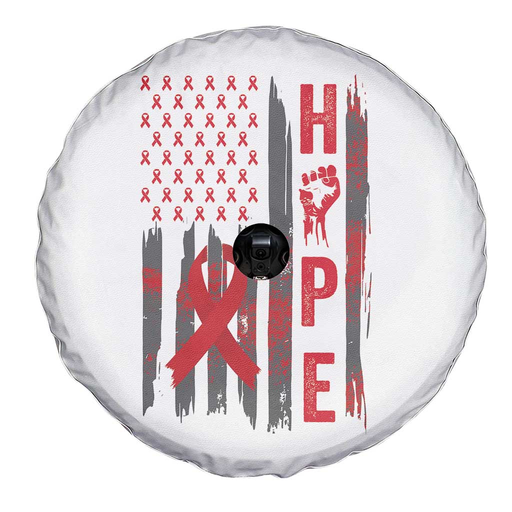 American Flag Hope HIV Awareness Spare Tire Cover World AIDS Day Gift TS12 Print Your Wear