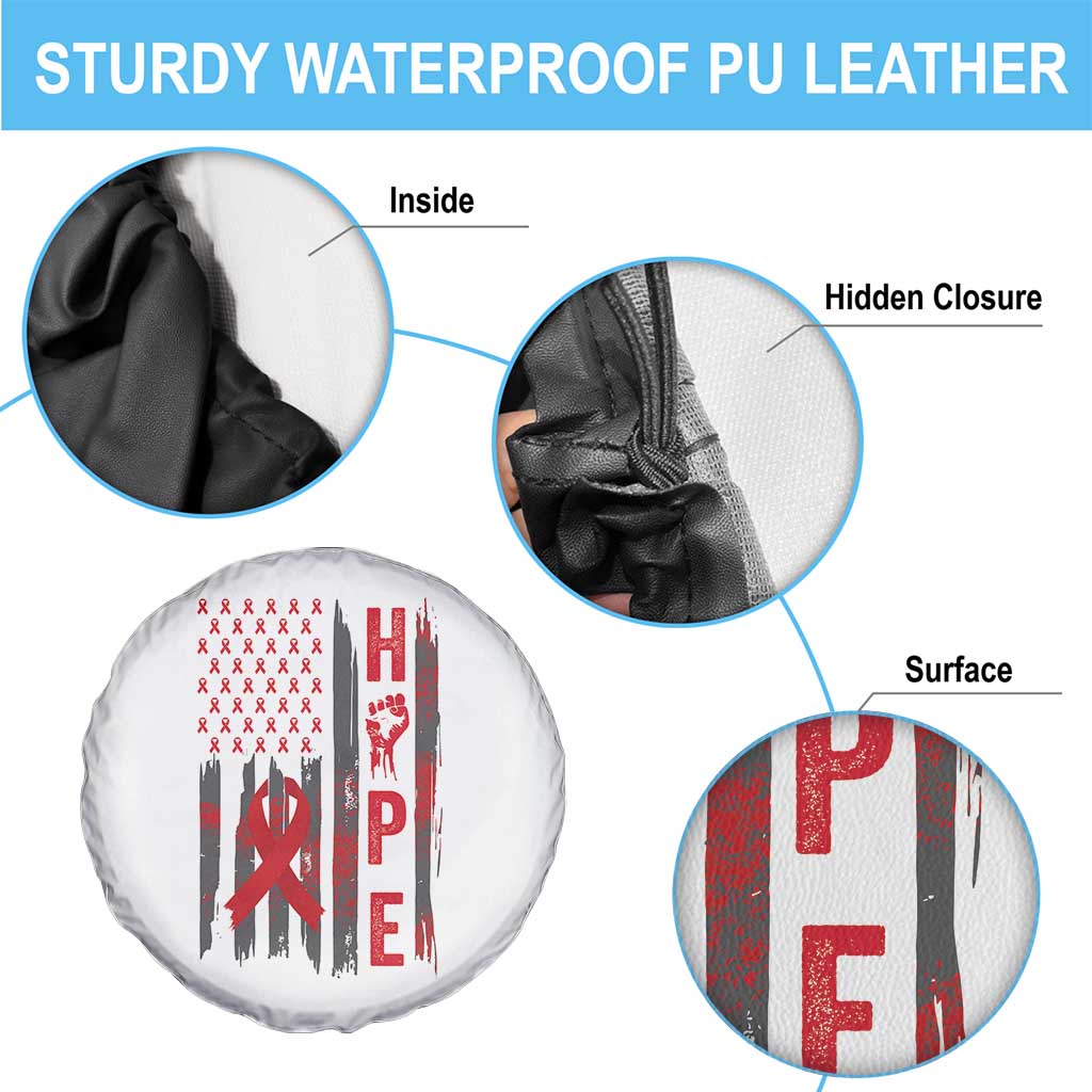 American Flag Hope HIV Awareness Spare Tire Cover World AIDS Day Gift TS12 Print Your Wear