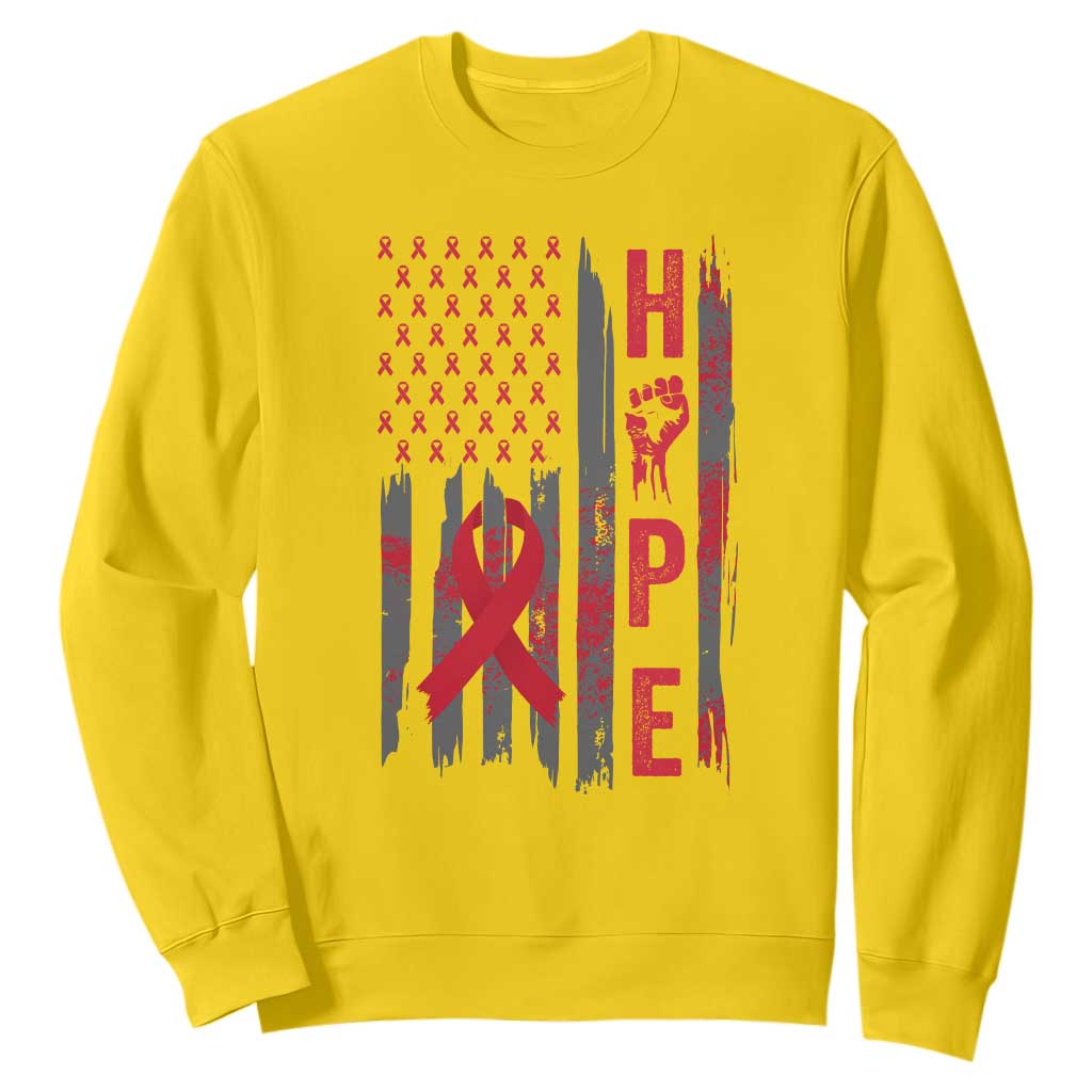 American Flag Hope HIV Awareness Sweatshirt World AIDS Day Gift TS12 Daisy Print Your Wear