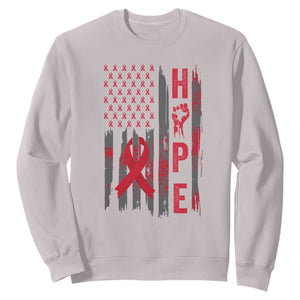 American Flag Hope HIV Awareness Sweatshirt World AIDS Day Gift TS12 Ice Gray Print Your Wear