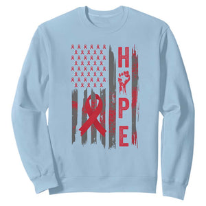 American Flag Hope HIV Awareness Sweatshirt World AIDS Day Gift TS12 Light Blue Print Your Wear
