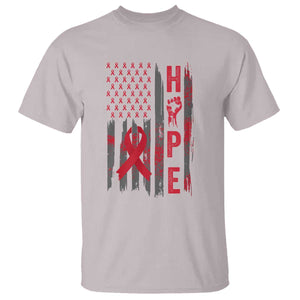American Flag Hope HIV Awareness T Shirt World AIDS Day Gift TS12 Ice Gray Print Your Wear
