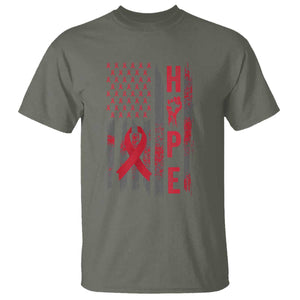 American Flag Hope HIV Awareness T Shirt World AIDS Day Gift TS12 Military Green Print Your Wear
