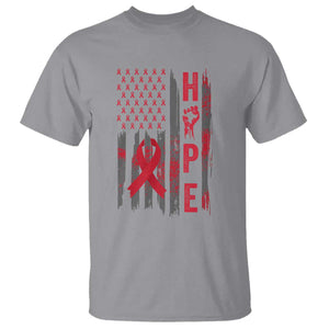 American Flag Hope HIV Awareness T Shirt World AIDS Day Gift TS12 Sport Gray Print Your Wear