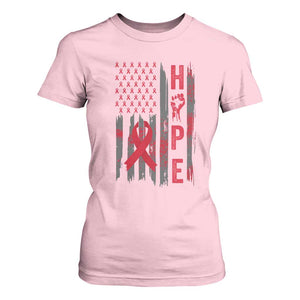 American Flag Hope HIV Awareness T Shirt For Women World AIDS Day Gift TS12 Light Pink Print Your Wear