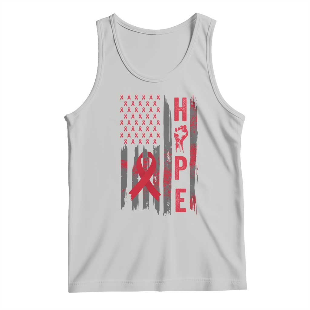American Flag Hope HIV Awareness Tank Top World AIDS Day Gift TS12 Ash Print Your Wear