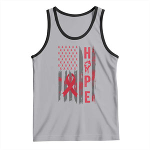 American Flag Hope HIV Awareness Tank Top World AIDS Day Gift TS12 Athletic Heather Black Print Your Wear