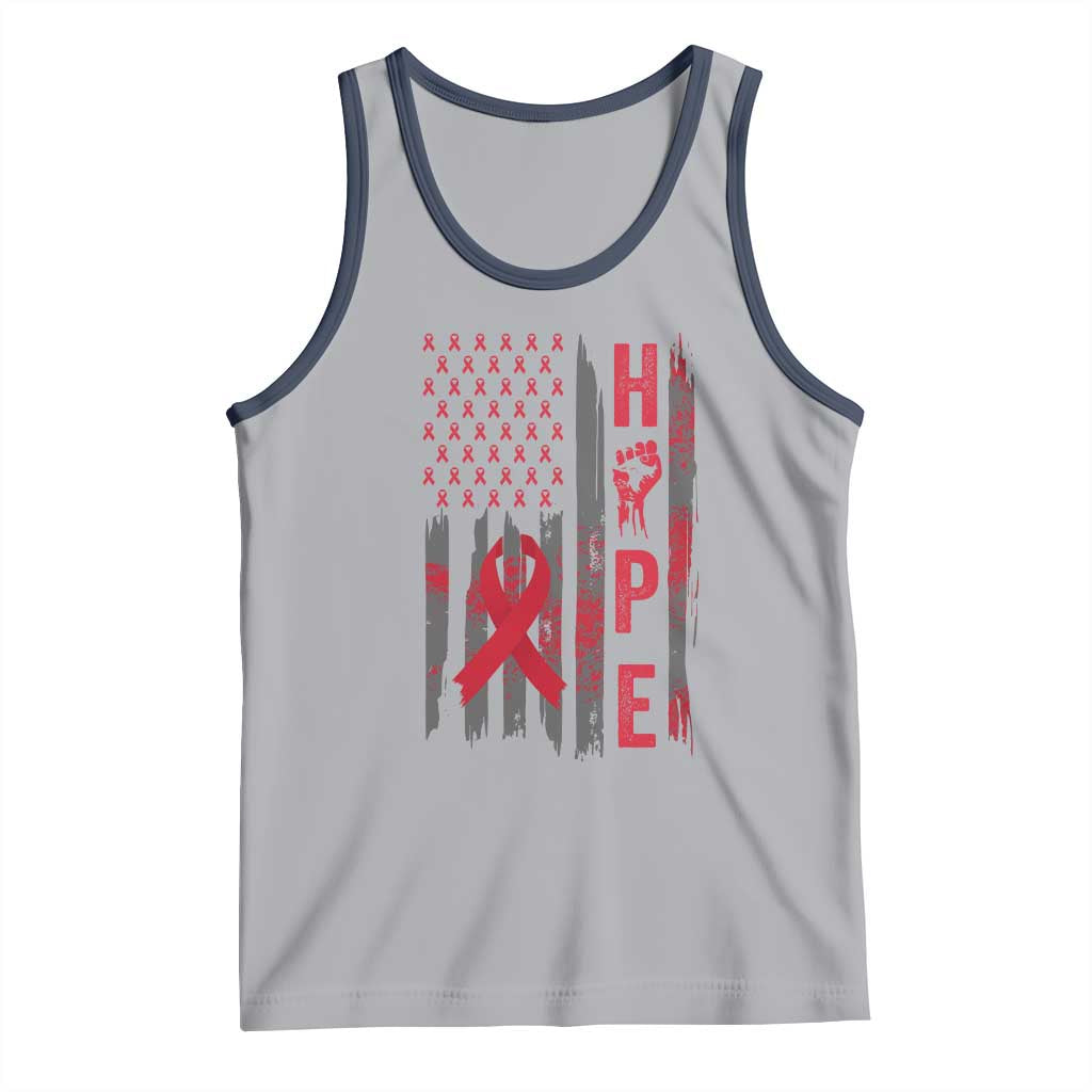 American Flag Hope HIV Awareness Tank Top World AIDS Day Gift TS12 Athletic Heather Navy Print Your Wear