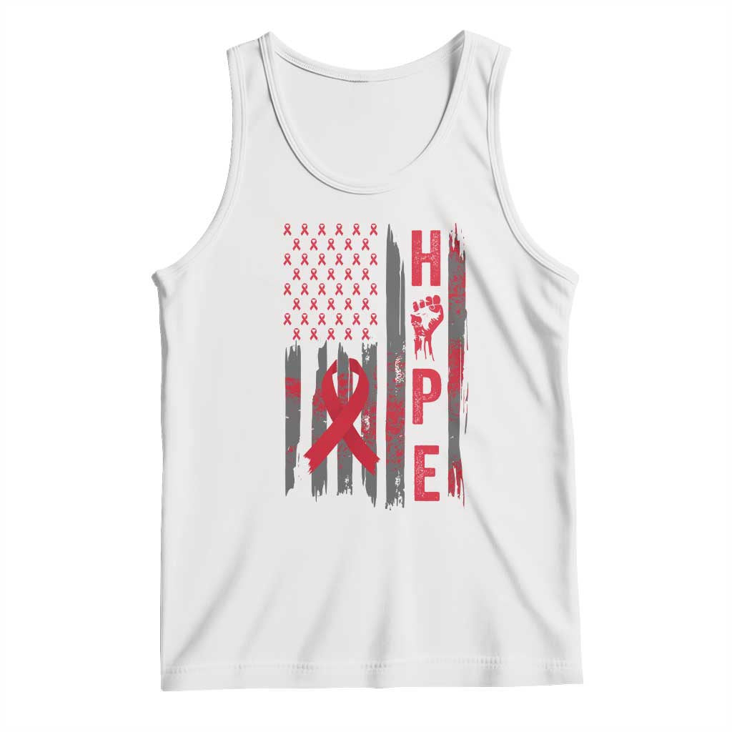 American Flag Hope HIV Awareness Tank Top World AIDS Day Gift TS12 White Print Your Wear