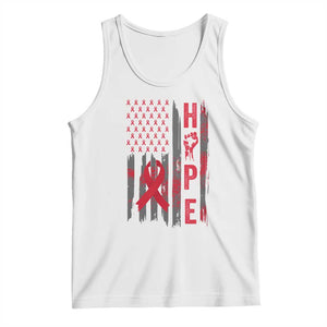 American Flag Hope HIV Awareness Tank Top World AIDS Day Gift TS12 White Print Your Wear