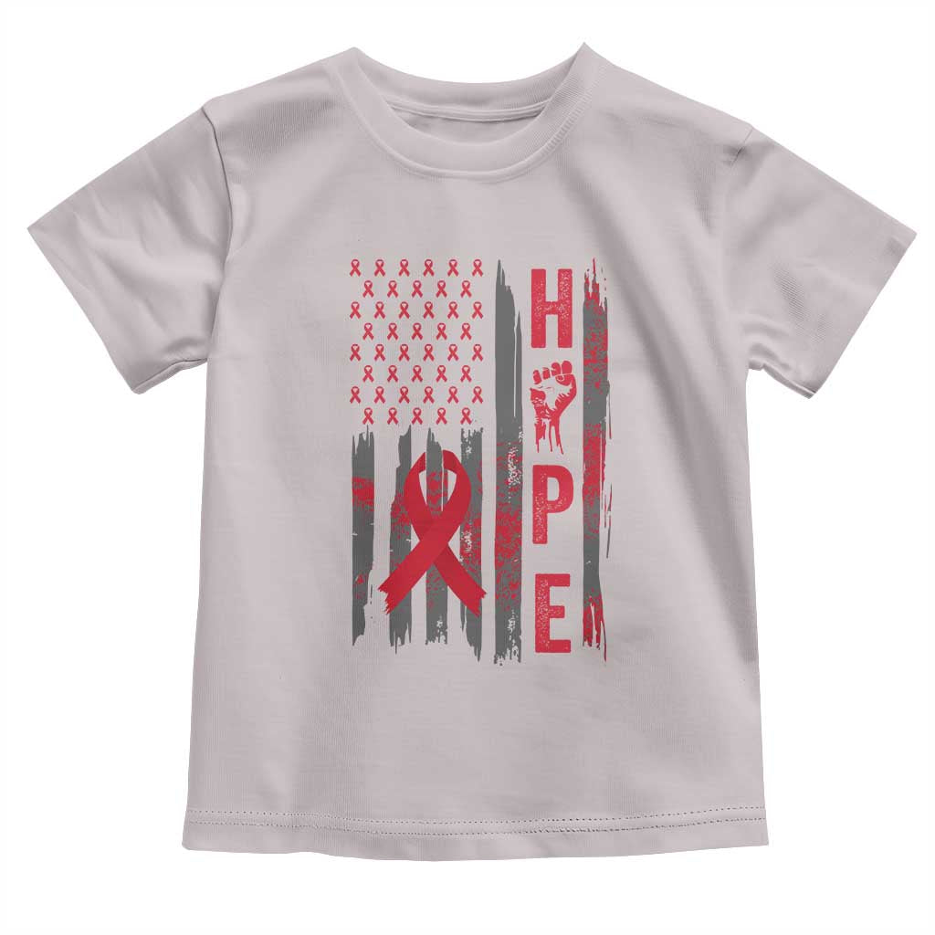American Flag Hope HIV Awareness Toddler T Shirt World AIDS Day Gift TS12 Ice Gray Print Your Wear