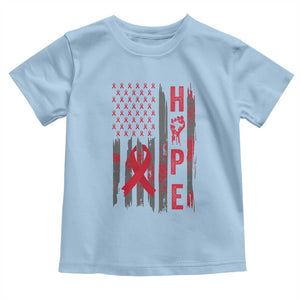American Flag Hope HIV Awareness Toddler T Shirt World AIDS Day Gift TS12 Light Blue Print Your Wear