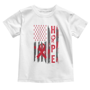 American Flag Hope HIV Awareness Toddler T Shirt World AIDS Day Gift TS12 White Print Your Wear