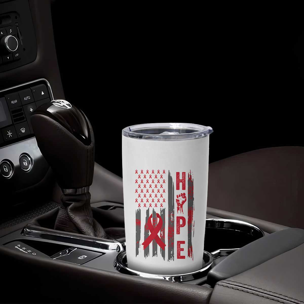 American Flag Hope HIV Awareness Tumbler Cup World AIDS Day Gift TS12 Print Your Wear